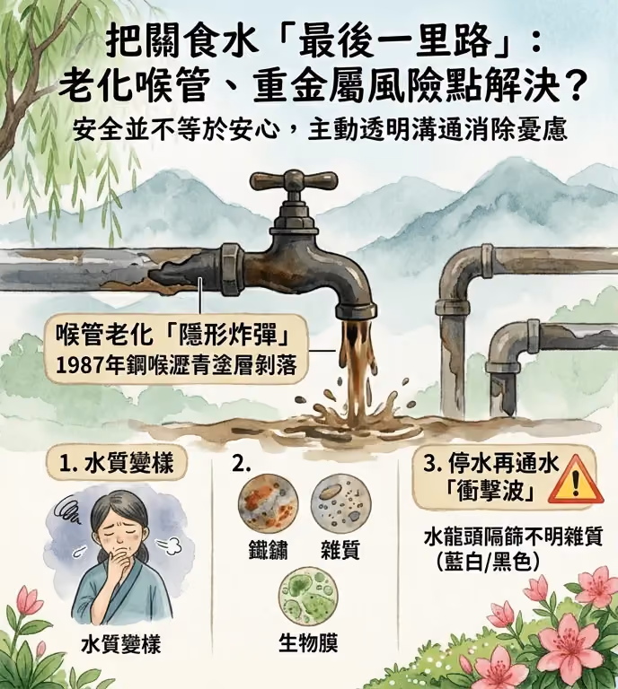 水龍頭流出的「隱形危機」:喉管老化帶來二次污染,專家拆解家中食水安全隱患及終極解決方案