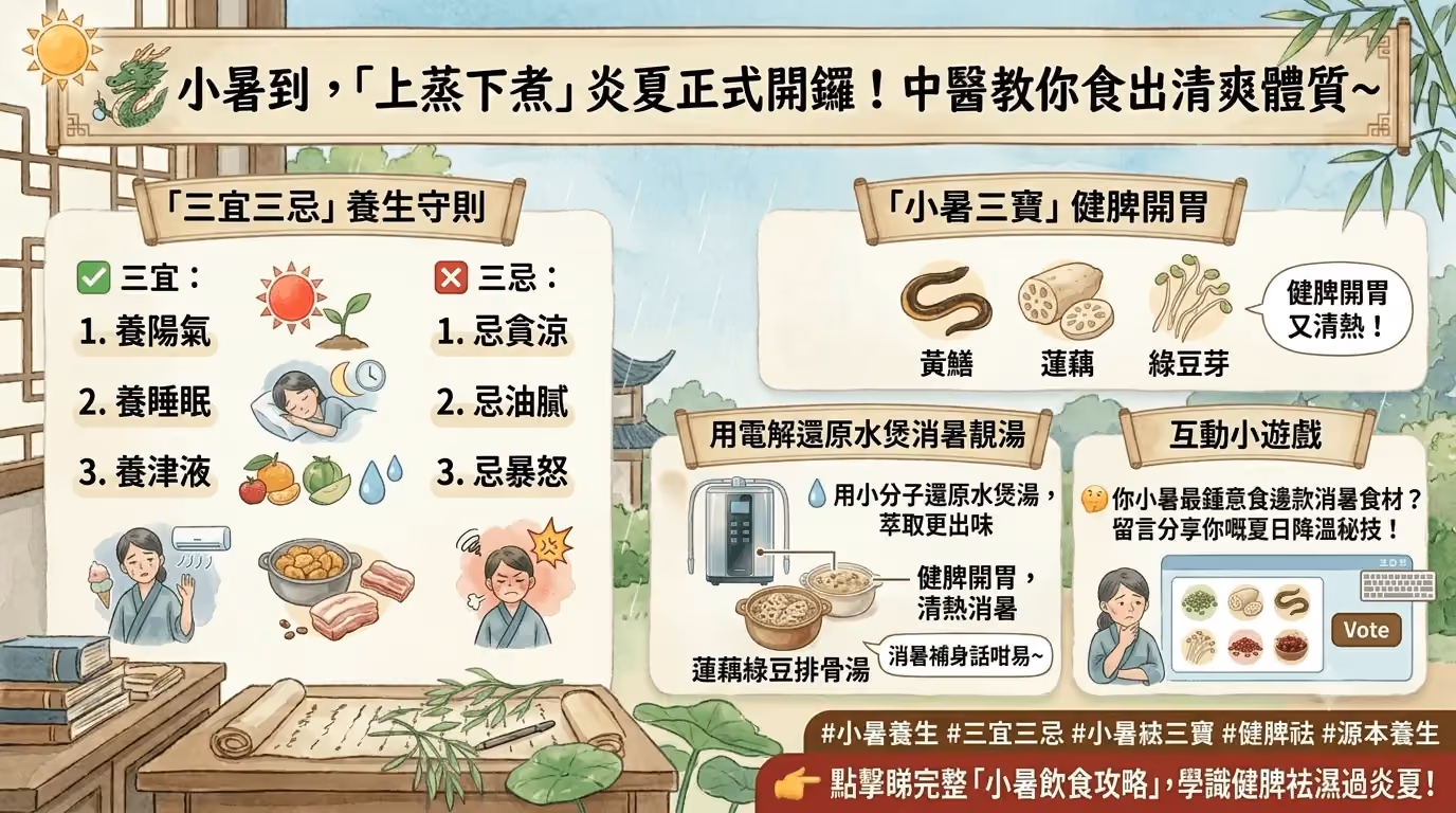 小暑飲食智慧:「三宜三忌」——中醫教你食出清涼,健脾祛濕過炎夏