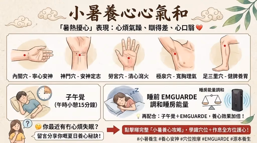 小暑養心正當時——夏季常按五穴位,養心神、健脾胃、助睡眠