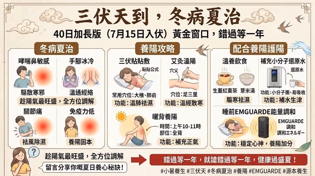 小暑+三伏天:一年中「養陽」的黃金窗口——中醫教你冬病夏治,錯過等一年!
