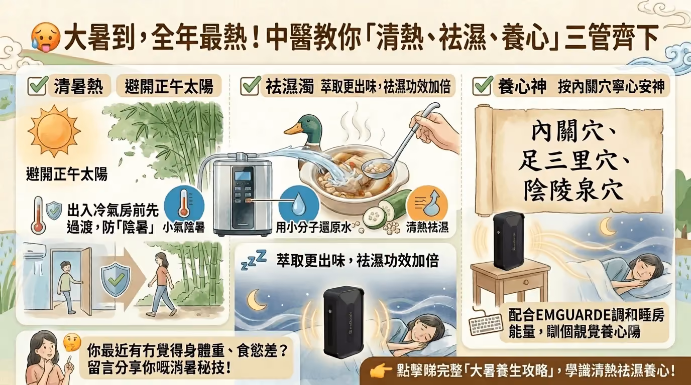 大暑養生核心:「清熱、祛濕、養心」——中醫教你安然度過一年中最熱的15天